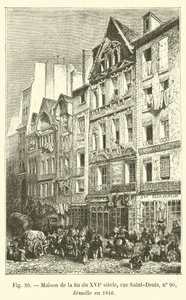 1500-luvun lopun talo, rue Saint-Denis, nro 90, purettu vuonna 1846 tekijältä French School