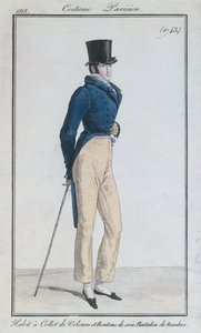 Miesten puku samettikaulus, silkkinapit ja housut, 1816 tekijältä French School