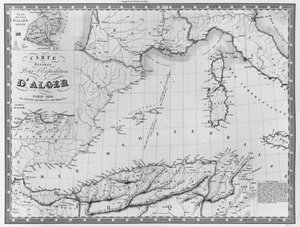 Algerin retkikuntaa varten laadittu kartta, 1830