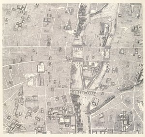 Pariisin kartta, jossa näkyy Île de la Cité, Jean de la Caillen Pariisin atlas, 1714 tekijältä French School