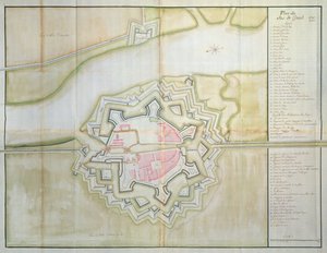 Sas van Gentin kartta, Alankomaat, 1747 (kynä, muste ja wc paperilla)