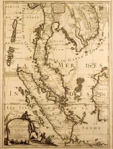 Kaakkois-Aasian kartta, 1687 (muste paperille)