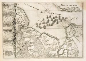 Kartta brittiläisen laivaston Quebecin piirityksestä, 1670