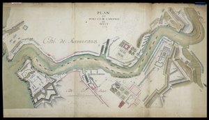 Kartta Brestin satamasta ja arsenaalista vuonna 1754. tekijältä French School