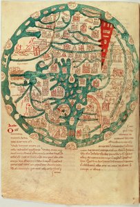 Mappamundi, Sevillalaisen Isidoren mukaan, n. 1130-1135 tekijältä French School