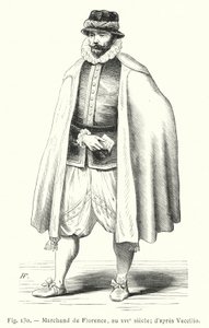 Firenzen kauppias 1500-luvulla; Vecellion jälkeen (kaiverrus) tekijältä French School