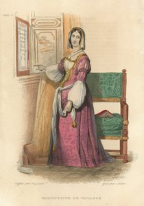 Marguerite de Navarre (värillinen kaiverrus) tekijältä French School