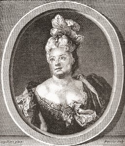 Marianne Duclos de Chateauneuf, 1664 - 1747. Ranskalainen koomikko. Les Heures Libres, julkaistu 1908. tekijältä French School