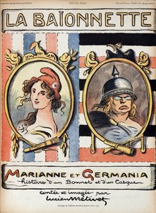 Marianne ja Germania, tarina hatusta ja kypärästä - elokuvassa "La Bayonette" 18.4.1918 tekijältä French School