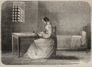 Marie Fortunee Capelle, Marie Lafarge (Madame) (1816-1852) Ranskalainen rikollinen vankilassa - Kaiverrus Armand Fouquierin (1817-18?) "Causes celebres de tous les peuple" 1858-1867 - yksityinen kokoelma tekijältä French School