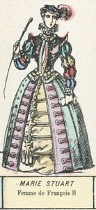 Mary Stuart, Francois II:n vaimo (värillinen kaiverrus) tekijältä French School