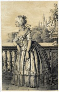 Marie Therese de Savoie Carignan (1749-1792), Lamballen prinsessa - "Ranskan vallankumouksen historiallisessa galleriassa", Albert Maurin, toim. Pariisi 1843 tekijältä French School