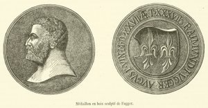 Fugger veistetty puinen medaljonki (kaiverrus) tekijältä French School