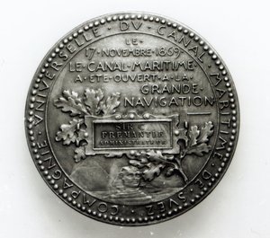Mitali Suezin kanavan avaamisen muistoksi 17. marraskuuta 1869 (metalli) tekijältä French School