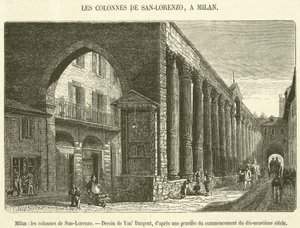 Milano, San-Lorenzon pylväät (kaiverrus) tekijältä French School