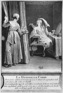 Demoiselle Coirinin halvauksen ja syövän ihmeparantuminen diakoni Francois de Parisin haudalla Saint-Medardin seurakunnan hautausmaalla Pariisissa, kuva teoksesta La verite des miracles de M tekijältä French School
