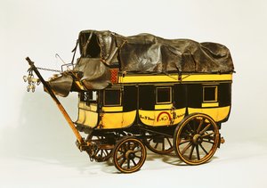 Malli nelikymmenpaikkaisesta omnibussista (maalattu puu)