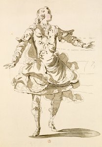 Monsieur Jeliotte Pygmalionina, Bygmalionissa, Lamotten libretto, säveltäjä Jean-Philippe Rameau (1683-1764) 1748 (värikaiverrus) tekijältä French School