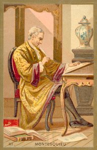 Montesquieu, ranskalainen poliittinen filosofi ja kirjailija (chromolitho) tekijältä French School