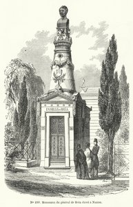 Muistomerkki Nantesissa ranskalaiselle kenraalille Jean Baptiste Fidele Brealle, jonka vallankumoukselliset teloittivat kesäkuun kansannousun aikana Pariisissa vuonna 1848 (kaiverrus) tekijältä French School