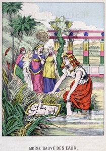 Moses Saved from the Waters - julkaisussa "Mooseksen elämä", toim. Olivier Pinot, Epinal, 1800-luvun loppu tekijältä French School