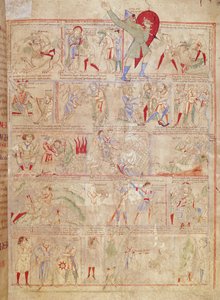 Ms.1215 t.3 fol. 13r kohtauksia Davidin elämästä, Etienne Hardingin Raamatusta