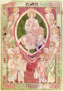 Ms 132 fol.2r Kristus kahdentoista pienemmän profeetan kanssa, St. Jerome