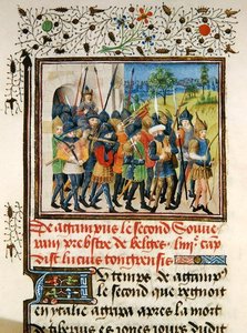 Ms 149 t.1 fol. 45 Armeija kampanjassa, Histoire des Nobles Princes de Hainaut