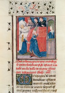 Ms 149 t.3 fol.163 Hainaultin kreivi Baldwin V:n lopullinen sairaus tekijältä French School