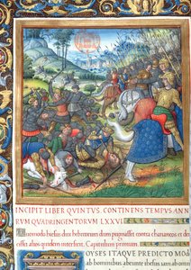 Ms. 1581 f. 154 Kuva kirjasta VIII (Daavidin kuolemasta Ahabin kuolemaan), Flavius Josephuksen juutalaisten antiikin (Antiquitates Judaicae) luvusta 1 - Kuinka Salomo, kun hän tekijältä French School