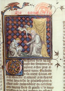 rouva 1729 Gregory, Jacques de Voraginen legendasta Kultaisten pyhien legenda, n. 1370 tekijältä French School