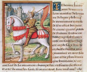 Ms 17 f.76 Jeanne of Arc elokuvasta Lifes of Famous Women, n. 1505 tekijältä French School