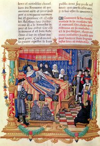Ms 18 fol.208v Ludvig XI:n kuolema (1461-83), muistokirjoista Philippe de Commines, 1489-98 tekijältä French School