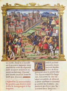 Ms 18 fol.36r Sota Charles Bold, Burgundin ja Liegen herttua välillä 1467-68, Philippe of Comminesin muistelmista (1445-1509) tekijältä French School