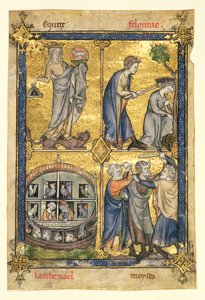 Ms 192 Miniatyyrejä teoksesta "La Somme le Roi", jonka Maitre Honore on kuvannut ja kirjoittanut Frere Laurent, Ranskan kuningas Filip III:n rippi-isä, noin 1279 (pergamentti). tekijältä French School