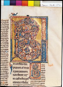 Ms 19 fd2 Historioitu alkukirjain "B", joka kuvaa kuningas Daavidia, "Marchiennes Psalterista" tekijältä French School