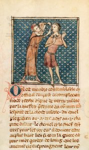 Ms 2030 fol.17 Oftalmologia, kuvitus La Chirurgie de Maitre Henri de Mondevillestä tekijältä French School