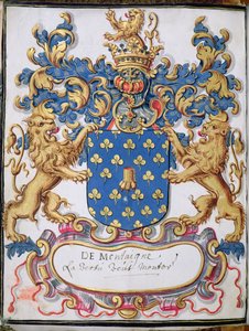 Ms 2151, fol.lv Michel Eyquem de Montaignen (1533-92) vaakuna tekijältä French School