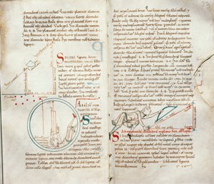 Ms 235 f.32 & 33 Geometry, Traite dAstronomie tekijältä French School