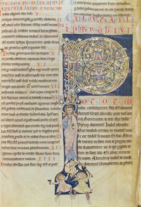 Ms 2 fol.3v t.1 Historioitu alkukirjain "P", Saint-Andre aux-Bois