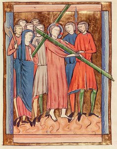 Ms 3016 fol.16 Kristus kantaa ristiä, Psautier a lUsage de Paris