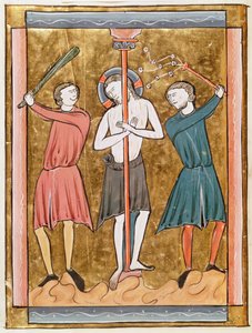 Ms 3016 fol.17v The Flagellation, Psautier a l