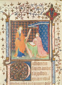 Ms 35 fol.17v Jean de France (1340-1416) Duc de Berry rukoilemassa St. Andrew