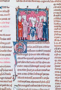 Ms 372 fol.158v Piispan valtaistuimelle, Decrets de Gratienista tekijältä French School
