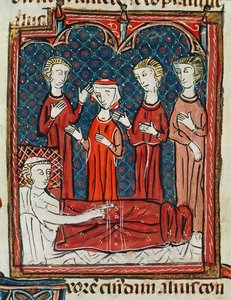 Ms 372 fol.165v Mies sairasvuoteessa, Decrets de Gratienista tekijältä French School