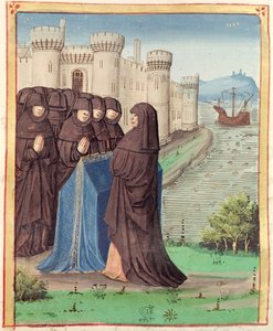 Ms 493 fol.142 Didos Funeral, Vergiliuksen Eneidistä Serviuksen kommentilla, 1469 tekijältä French School