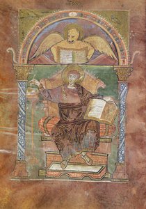 Ms 4 fol.66v St. Mark, St. Riquierin evankeliumista, n. 800 tekijältä French School