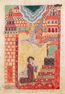 Ms 501 Vision of St. Aldegonde of Maubeuge, teoksesta The Life and Miracles of St. Amand tekijältä French School