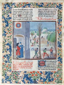 Ms 5064 f.299v Ammatit jokaiselle vuoden kuukaudelle, kuva Pietro de Crescenzin (1230-132021) Le Livre des Prouffitz Champestresista tekijältä French School