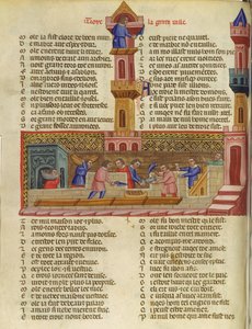 Ms 782 Troijan rakentaminen, Benoit de St. Marcin kuvitus Le Roman de Troiesta tekijältä French School